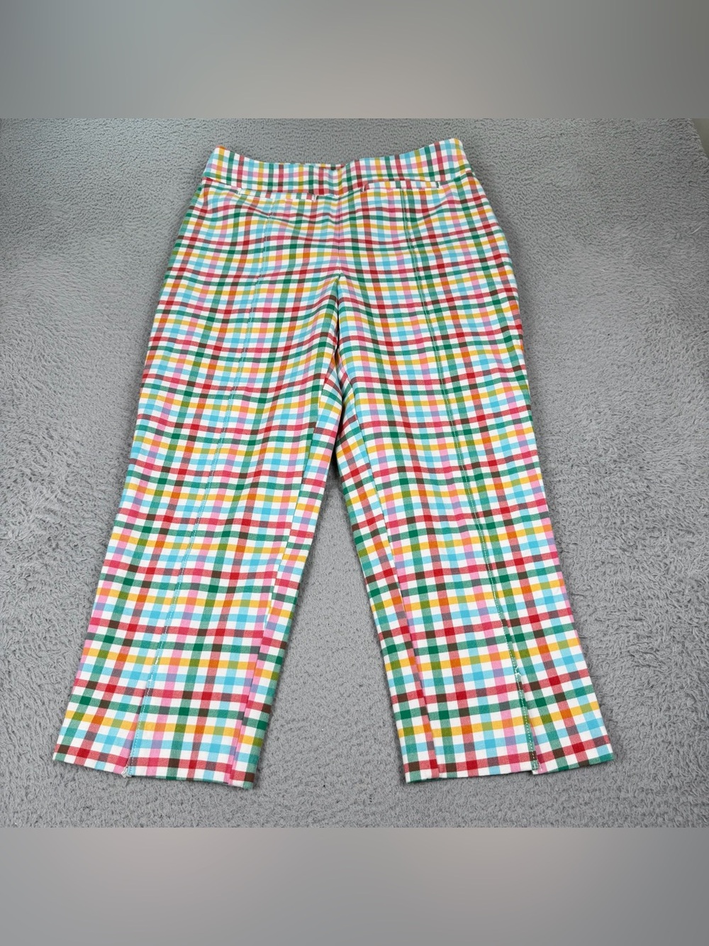 Anthropologie Maeve Capri Pants Womens 6 Multicolor Grace Gingham Preppy Casual